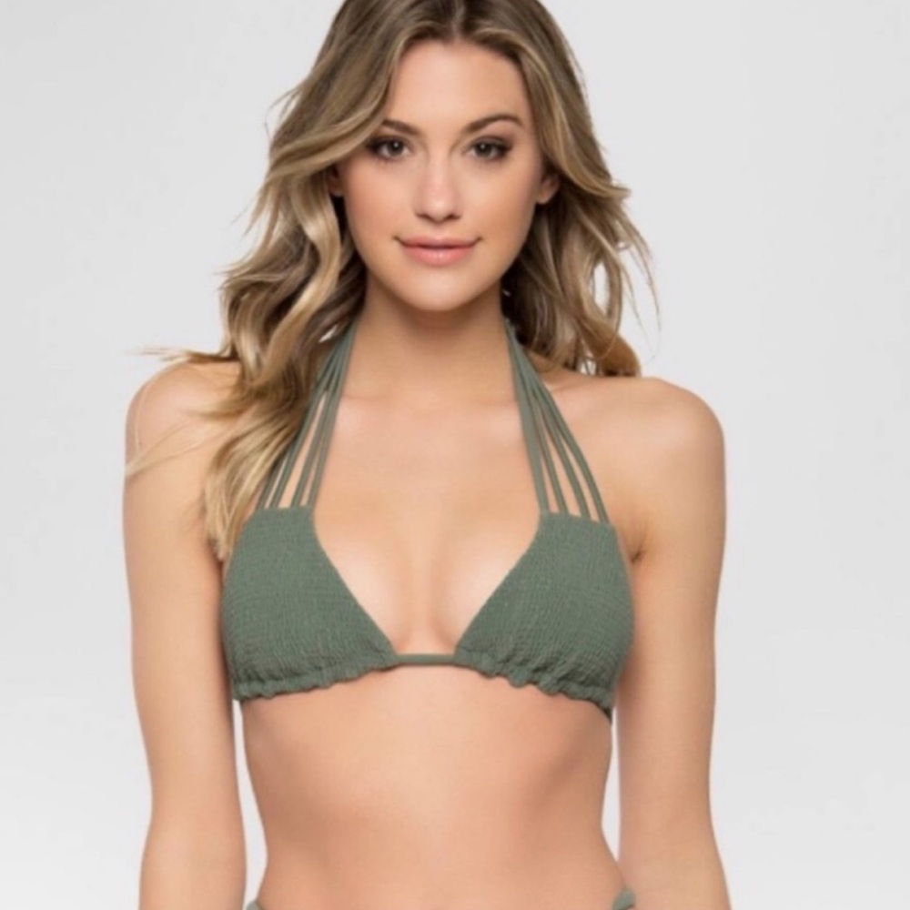NWT Tori Praver army green ruched Size Small